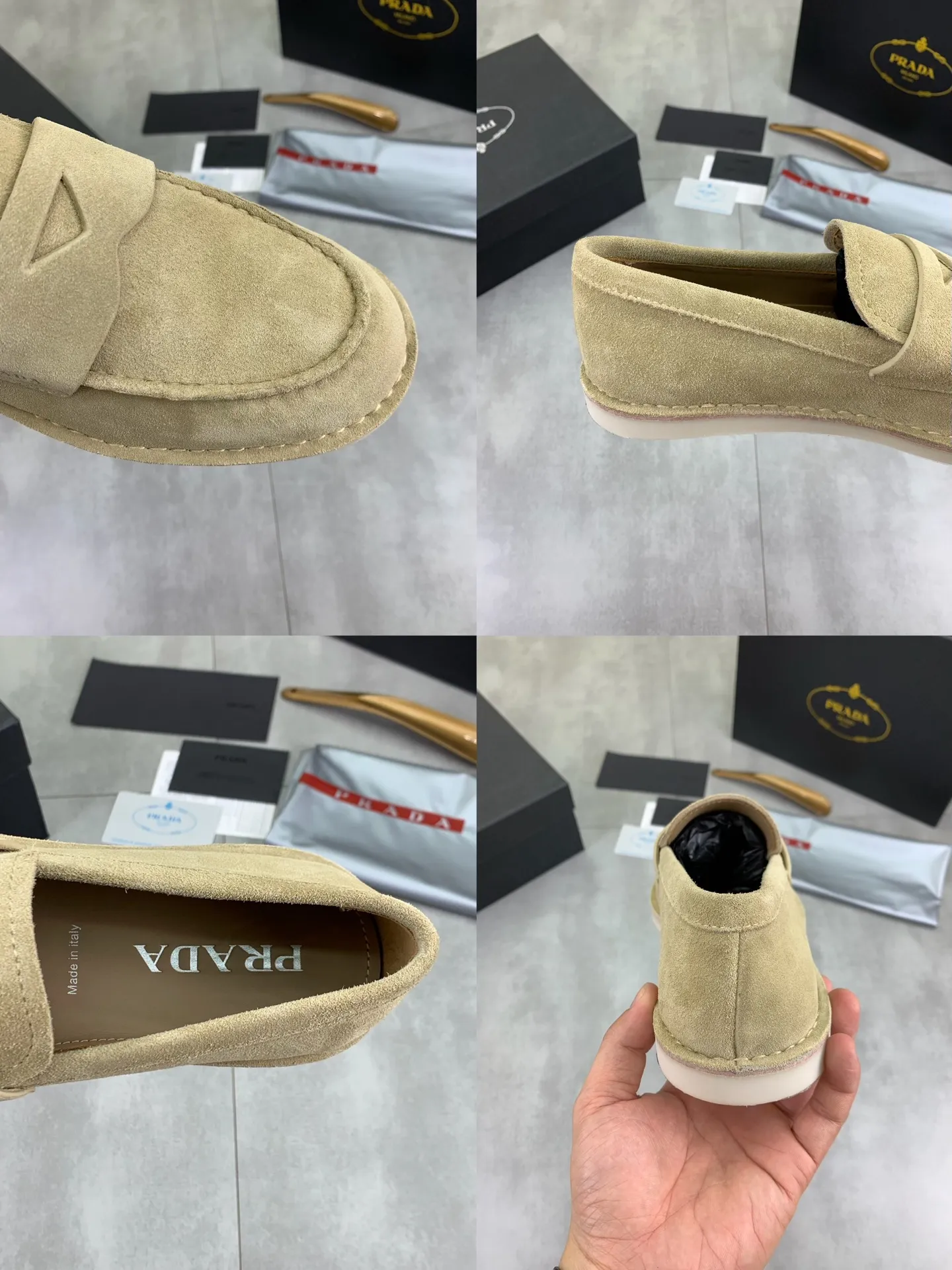 Factory price P740💰Original quality, top version🔱 ＰＲＡＤＡPrada. Men's business casual leather shoes, top quality cow leather. 1:1 shipment ⬆️Luxurious and noble, all made of imported original first-layer fine suede cowhide, just to create a more comfortable wearing experience. Upper: original comfortable open-edge bead-rubbed calfskin ➕Top imported water-dyed full cow lining, original high-end lightweight and comfortable TPU combination bottom ✔️Code number: 39-44 (38 45 Can be customized)